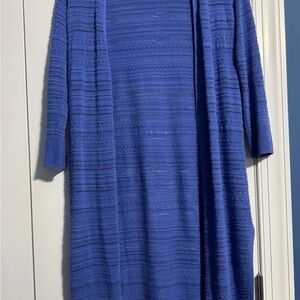 Chico's Deep Blue Knit long cardigan, size 00